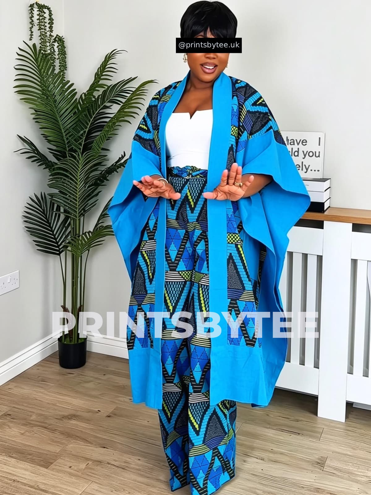 Aso Oke Kimono Set — Blue