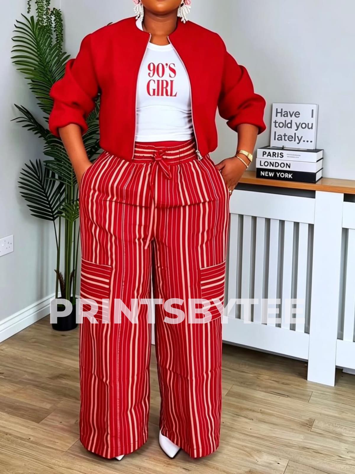 Aso Oke Pant — Maroon