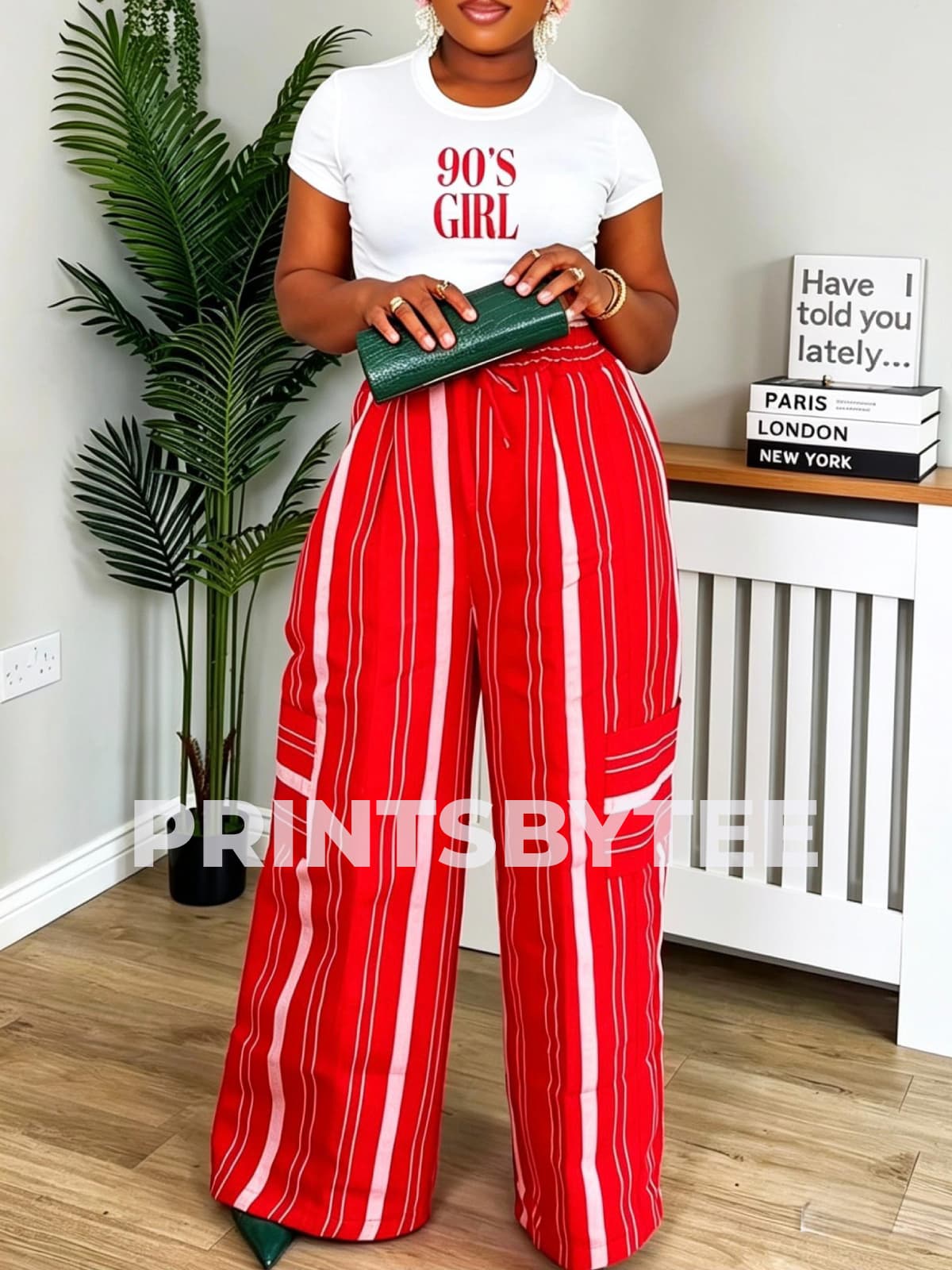 Aso Oke Pant — Red