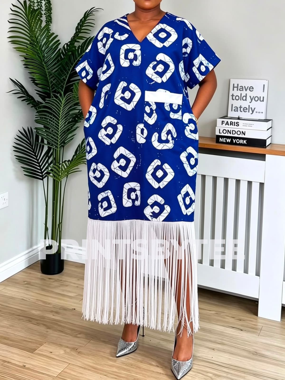 Fringe Dress — Blue